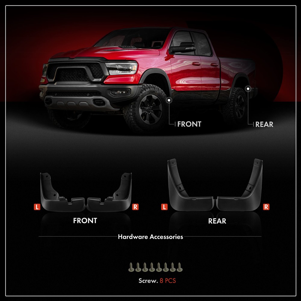 4Pcs Front & Rear Side Splash Guards Mud Flaps for Mazda 3 2014-2018 Hatchback