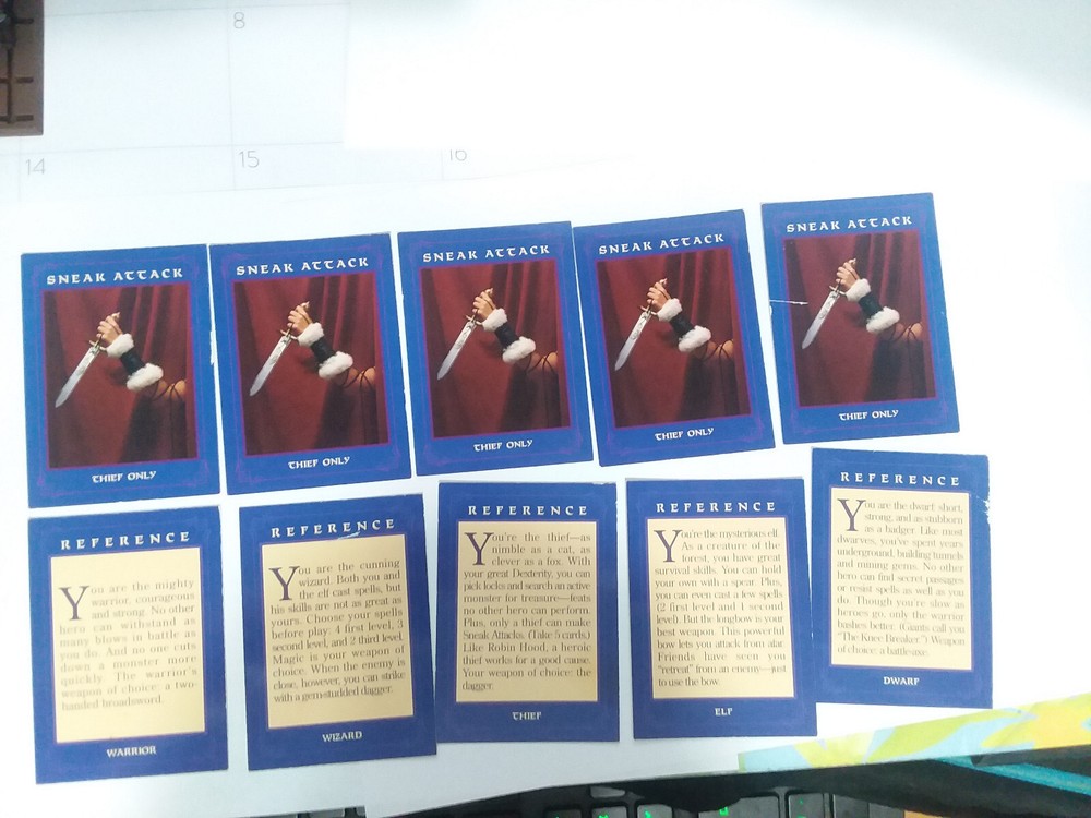 Dragon Strike 1993 TSR all Sneak Attack and Reference cards