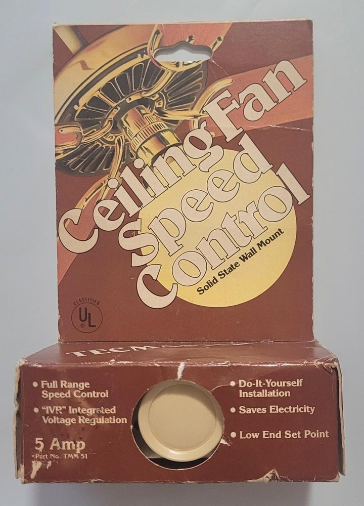 TECMASTER CEILING FAN SPEED CONTROL SWITCH 5 AMP FULL RANGE IVR INTEGRATED REGUL