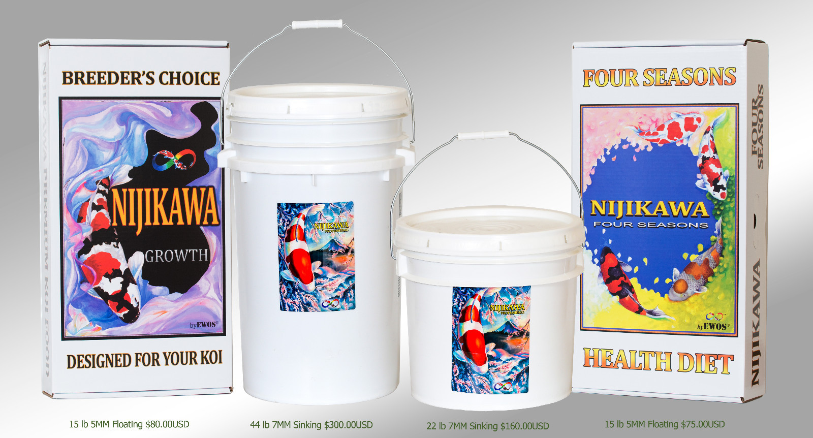 Nijikawa Professional Koi Food 44lb 5MM Sinking •Authorized eBay Dealer•