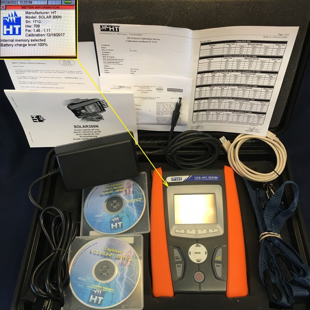 HT Instruments SOLAR300N Power Quality Analyzer for testing photovoltaic systems