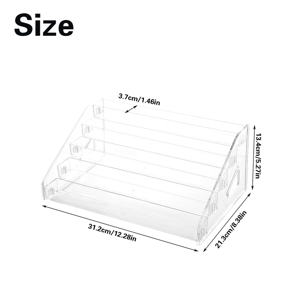 5Tiered Trading Card Display Holder, Clear Plastic Tabletop Display Rack for ...
