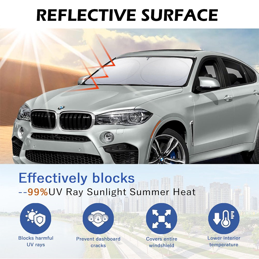Foldable Windshield Sun Shade Car Front Window Sunshade UV Protector Cover Visor