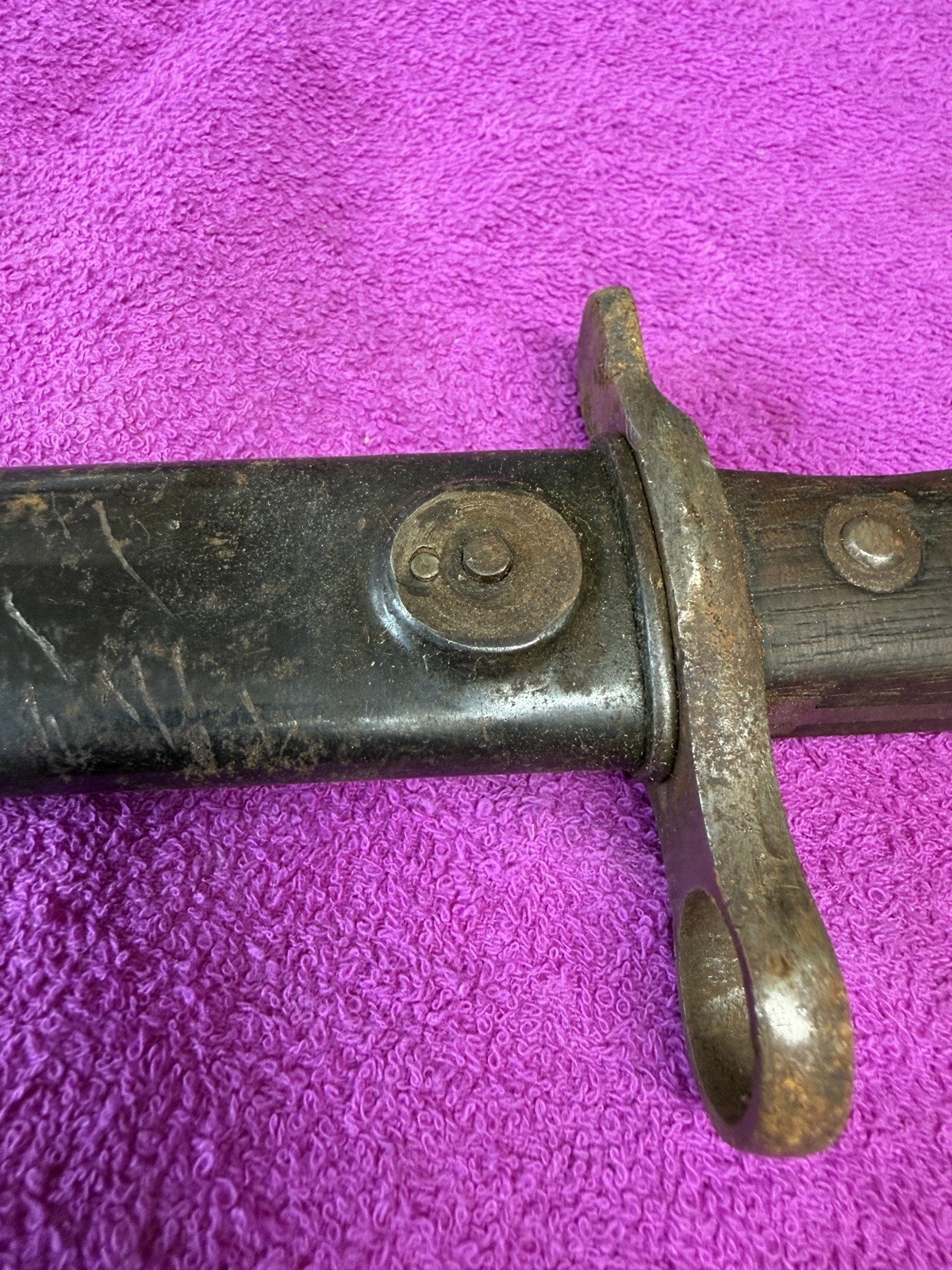 US ARMY PRE WWI US KRAG JORGENSEN BAYONET-DATED 1902-WITH SCABBARD