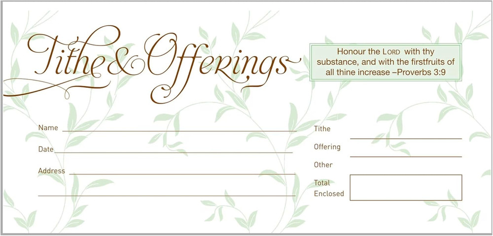 Offering Envelope, Tithes & Offerings, Bill Size, 52 Count