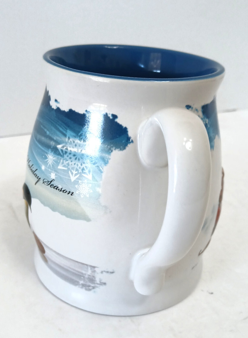 Penquins Boca Java Red Sleigh 3D Coffee Mugs Wishing You A Java Filled Holliday