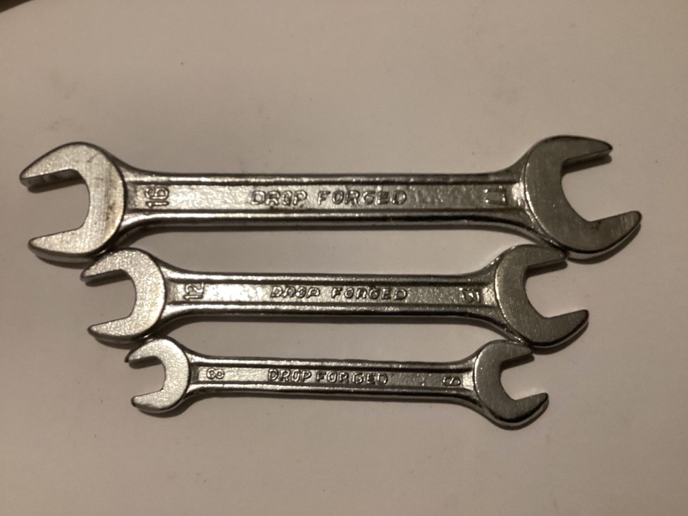 Drop forged, double open end spanner, sizes 16 17 ,12 13,8 9 ff