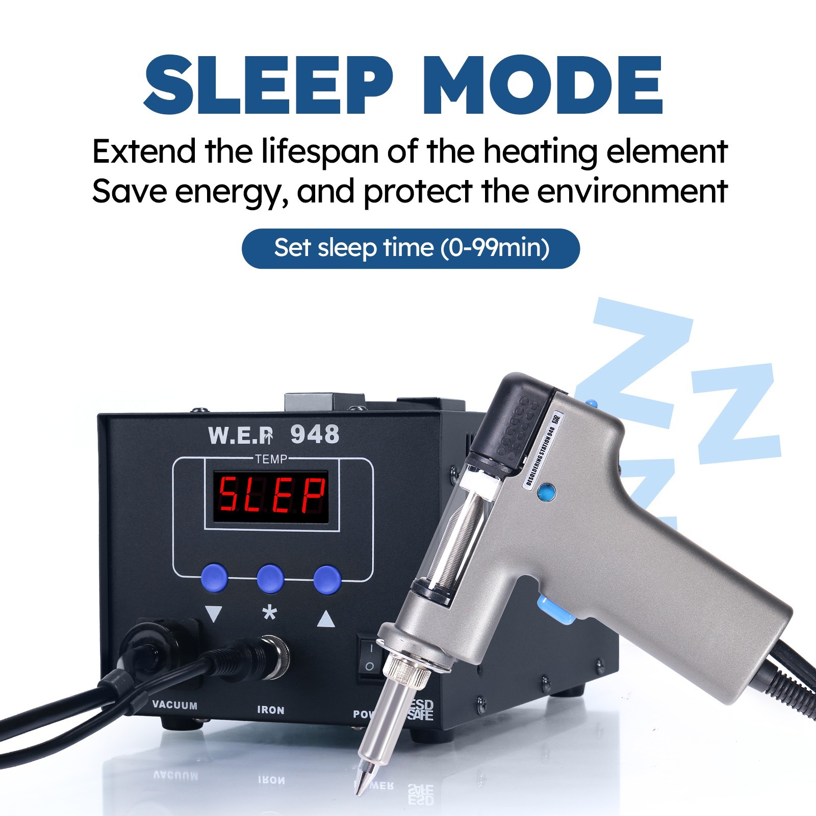 WEP Desoldering Station Suction Pen THT Desolder Soldering Iron Fast Heating