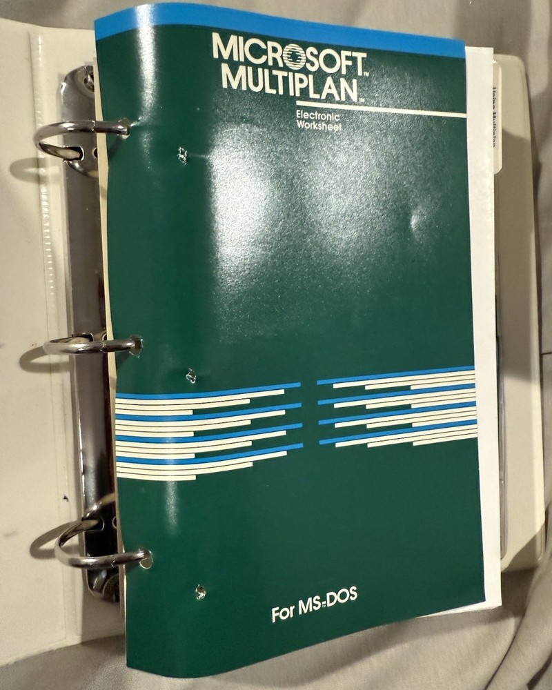 Vintage Microsoft Multiplan electronic worksheet set For MS-DOS