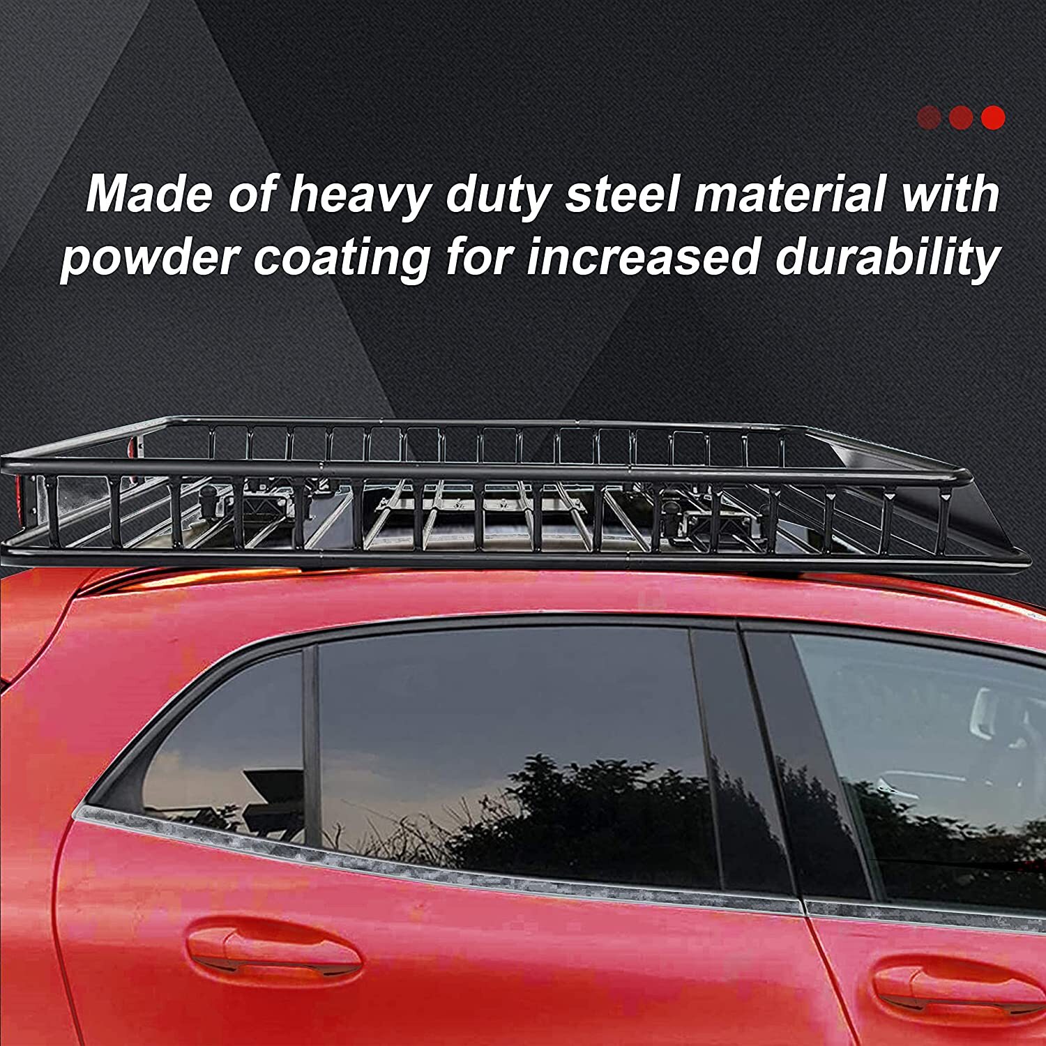 64" x 39" Universal Blcak Roof Rack Cargo Carrier Basket SUV Top Holder 250 LBS