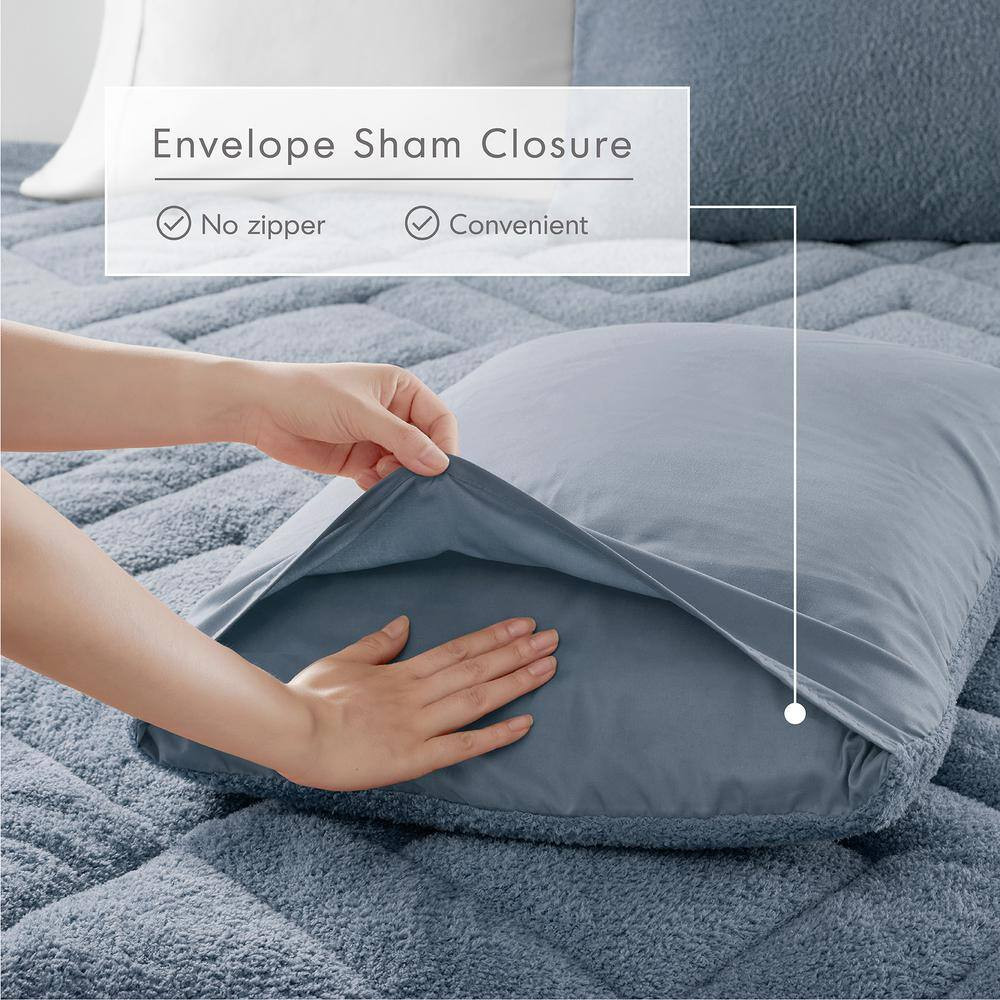 Kyla 3-Piece Blue Microfiber King/Cal King Comforter Set