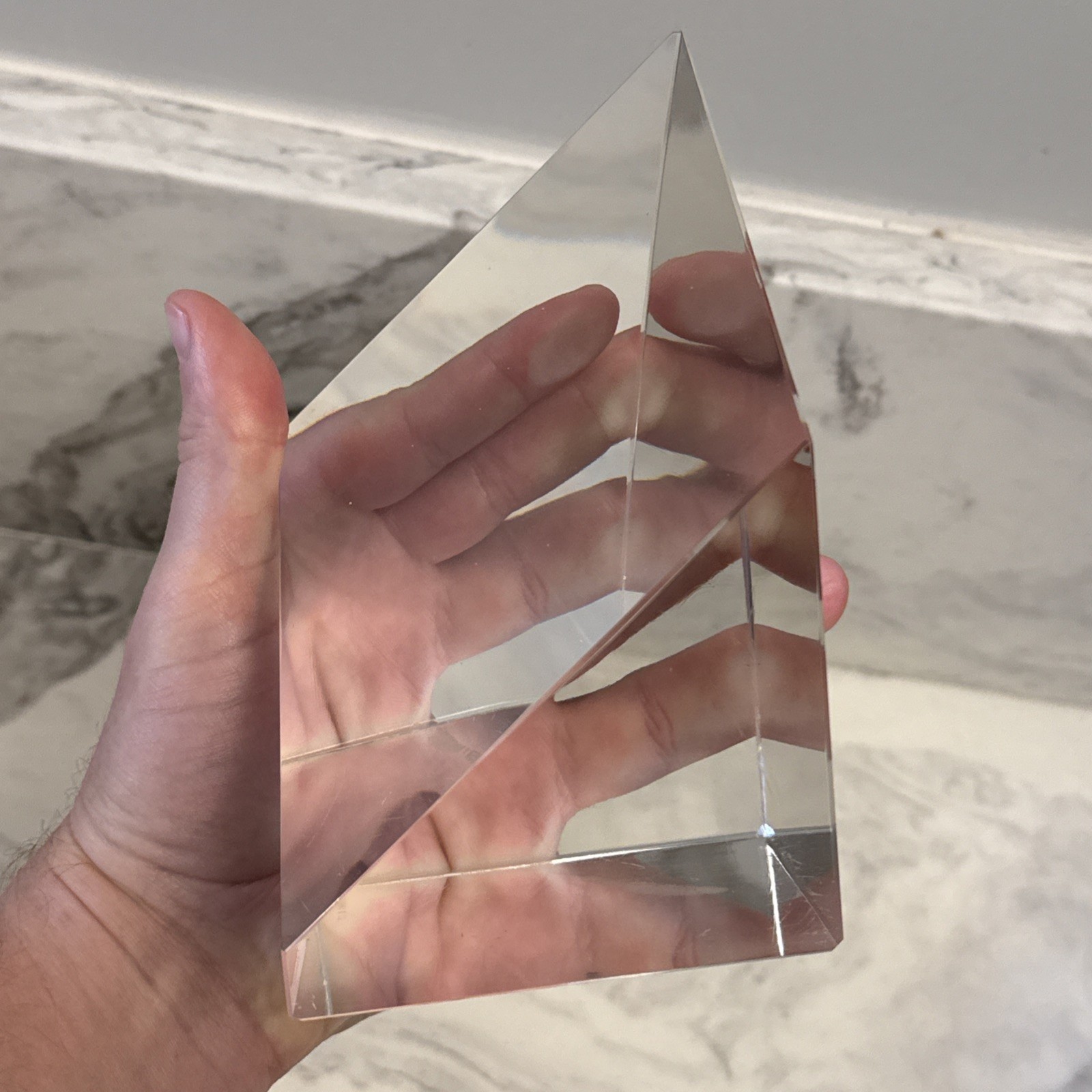 Tiffany & Co Rare Vintage Signed Large Faceted Crystal Sculpture Estate Find