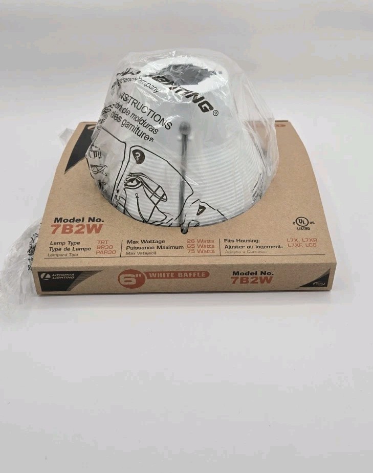 Lithonia Lighting 6" White Baffle Recessed Light Trim 7B2W