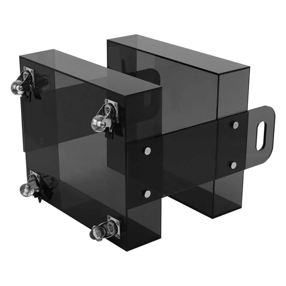 Acrylic Side Table Modern Bedside Table Free Standing Storage Rack with Wheels