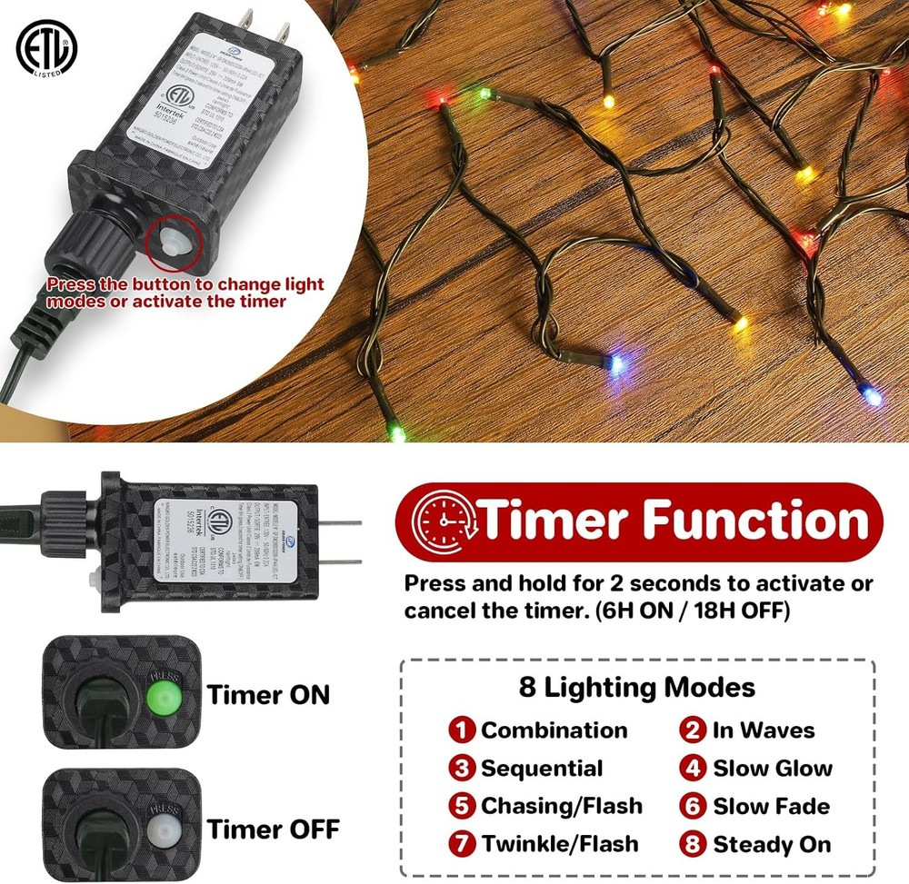 Connectable Christmas String Lights 8 Modes