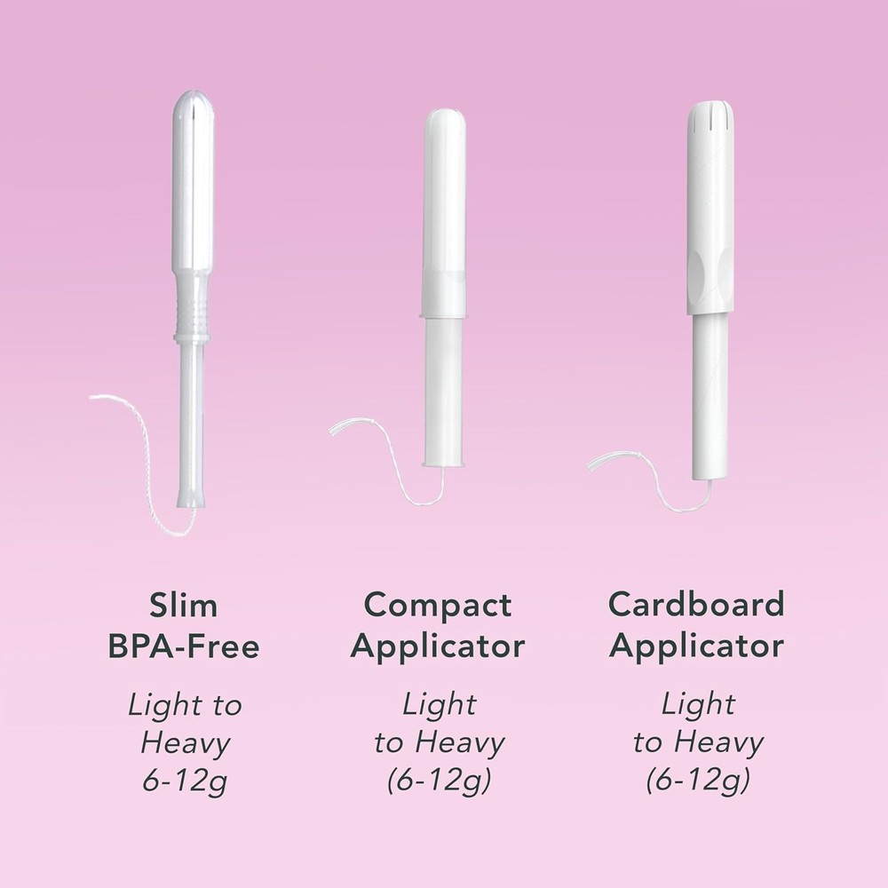 Tampons with Compact Applicator, Organic Cotton, Regular Absorbency, 36 Count