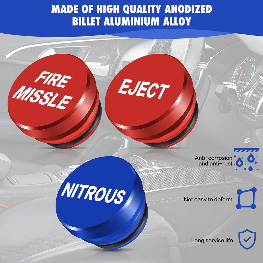 Cigarette Lighter Cover 3 Pcs, FIRE MISSILE EJECT NITROUS