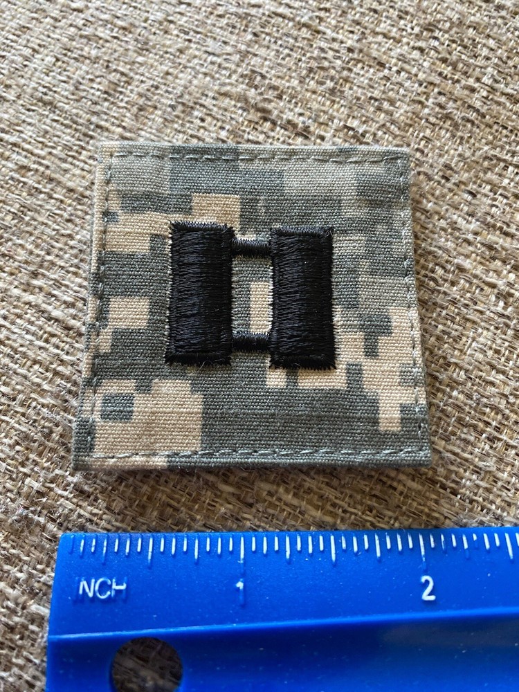US Army Captain CPT O-3 Rank ACU Hook / Loop Pattern Military Patch INV6285