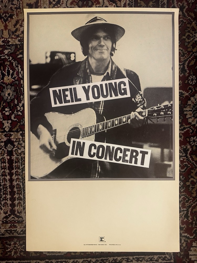 NEIL YOUNG 1978 WARNER BROS. PROMOTIONAL CONCERT POSTER ORIGINAL