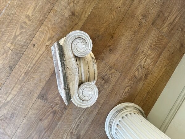 Antique wooden Corinthian columns