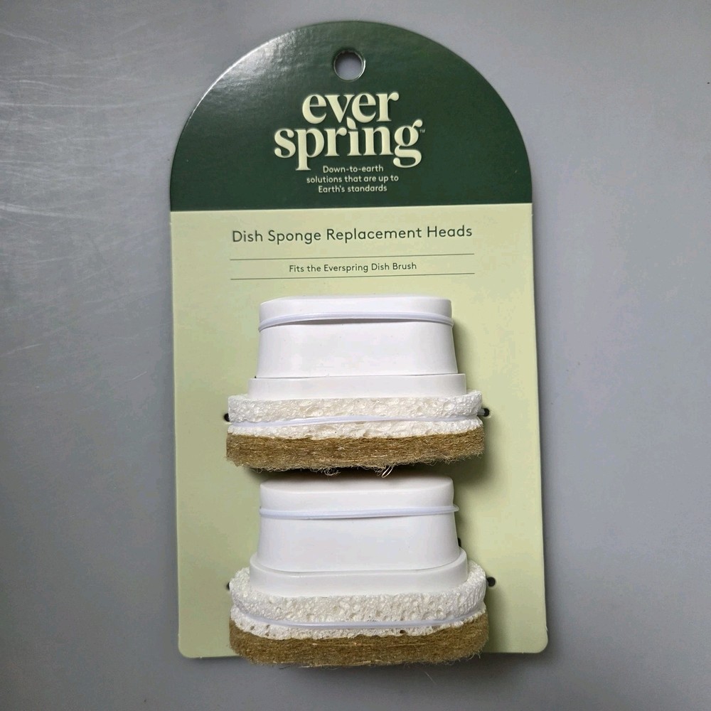 Everspring Dish Brush Replacement Heads- Sponge Fits Everspring Dish Brush New !