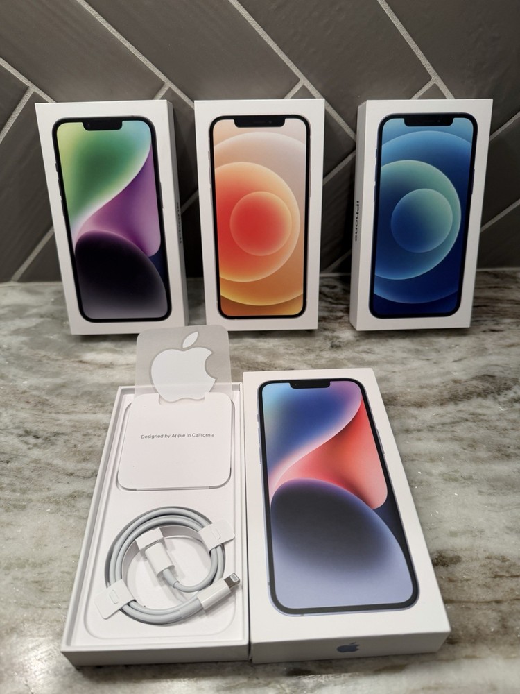iPhone 14 - ** 4 - EMPTY BOXES**with Charging Cable & Apple Manual/Sticker