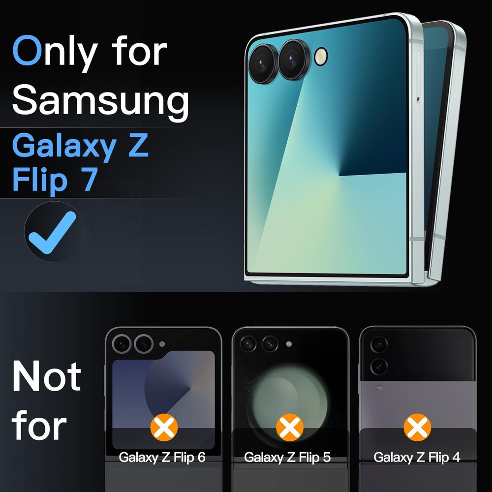 JETech Front Screen Protector for Samsung Galaxy Z Flip 7 2025, HD Clear, 3-Pack