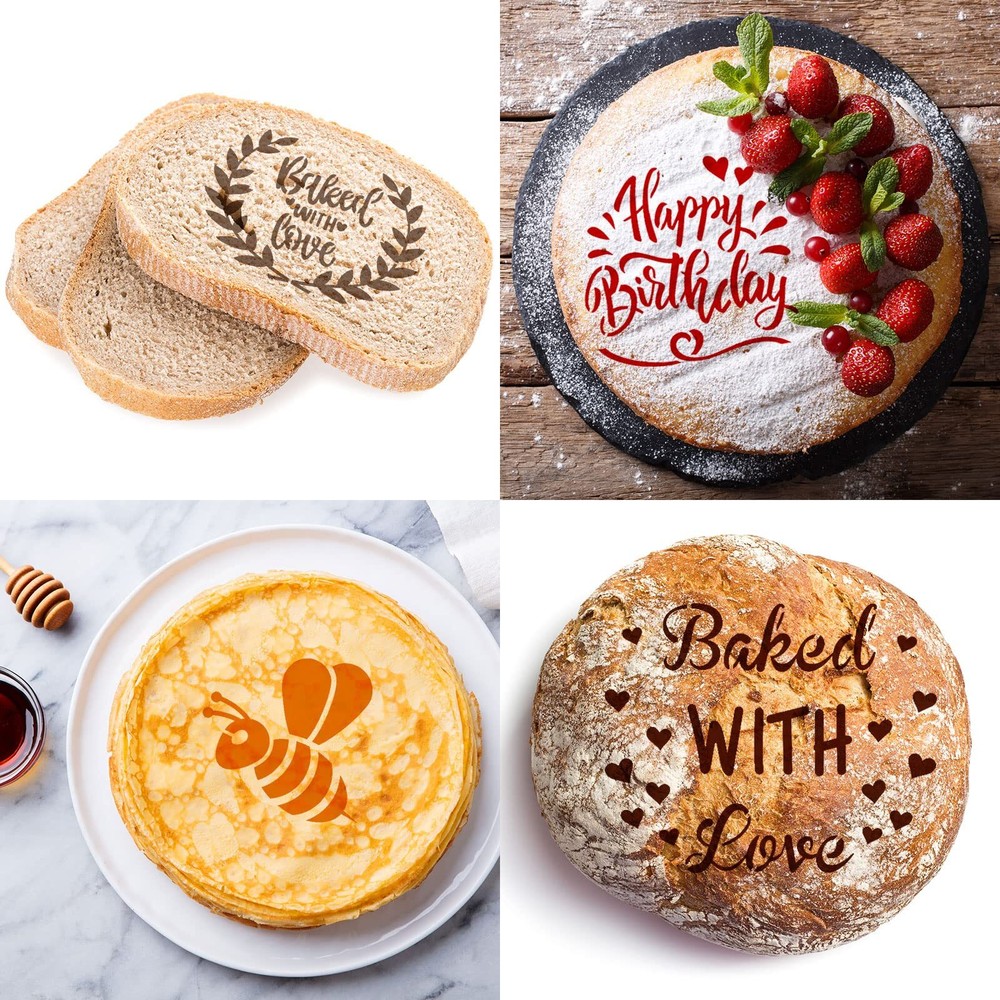 20 Pieces Bread Stencils Artisan Bread Stencil Baking Stencil Set Cook Stenci...