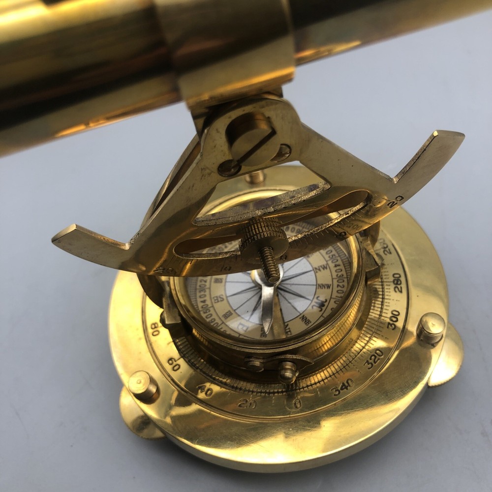 Brass Telescope Compass Feel The Distant Objects Nearer *READ