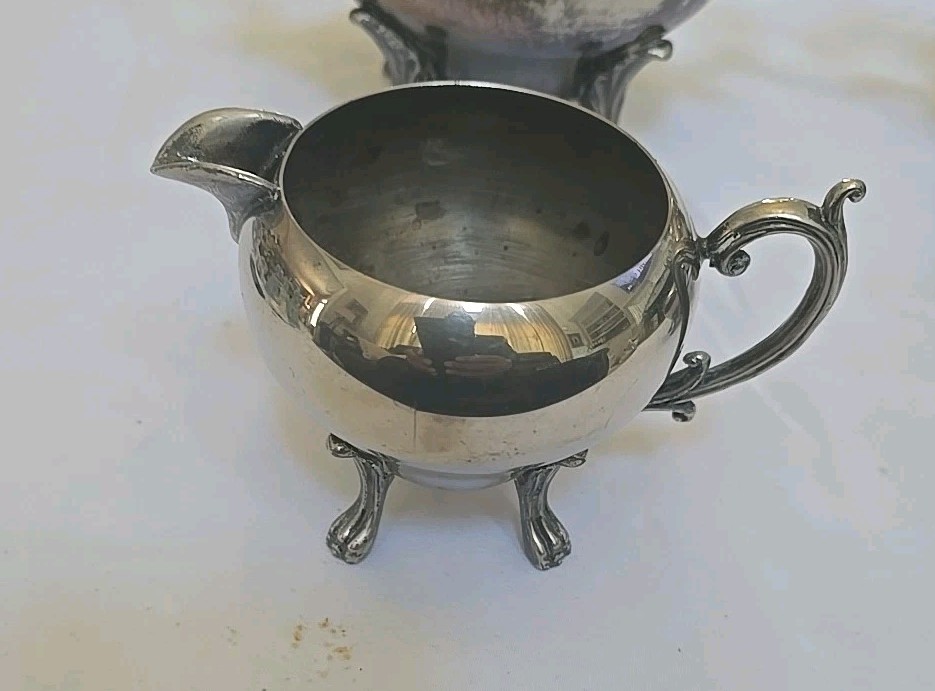 Silverplater 4pc Silverplate Footed (MMC) Vintage Tea Set
