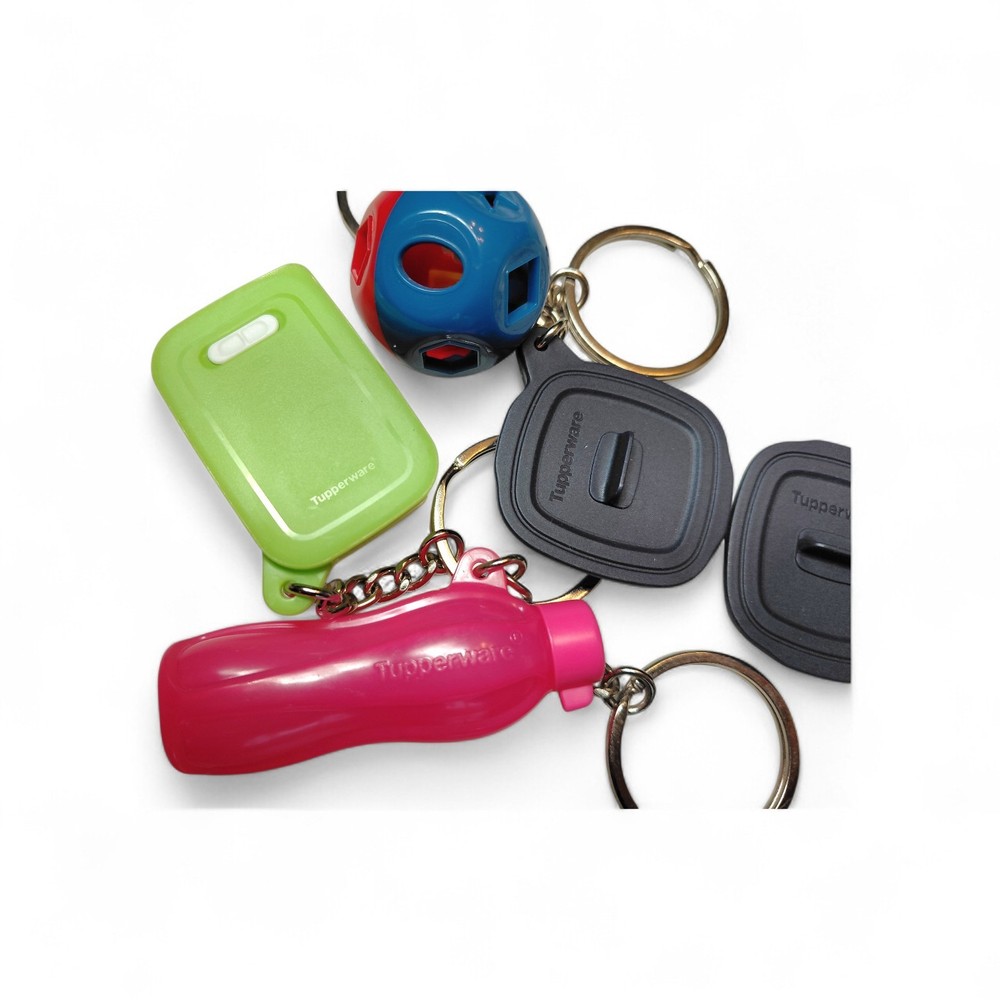 12 Assorted Tupperware Keychains, read description
