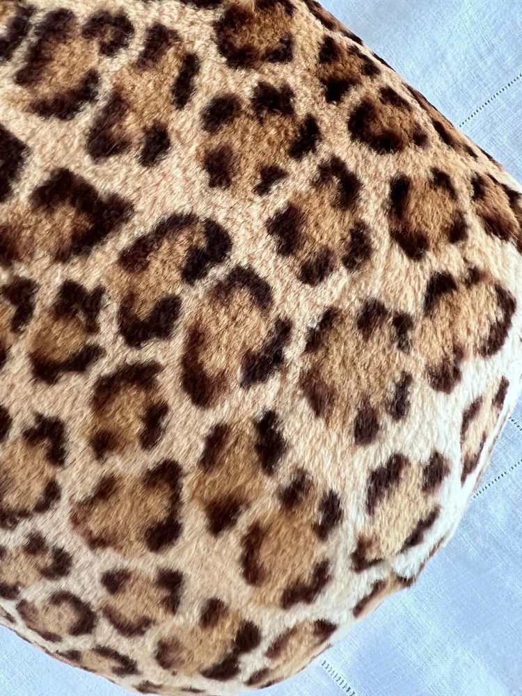 Vintage Muff Leopard Pattern Rabbit Hand Warmer Strap Fur