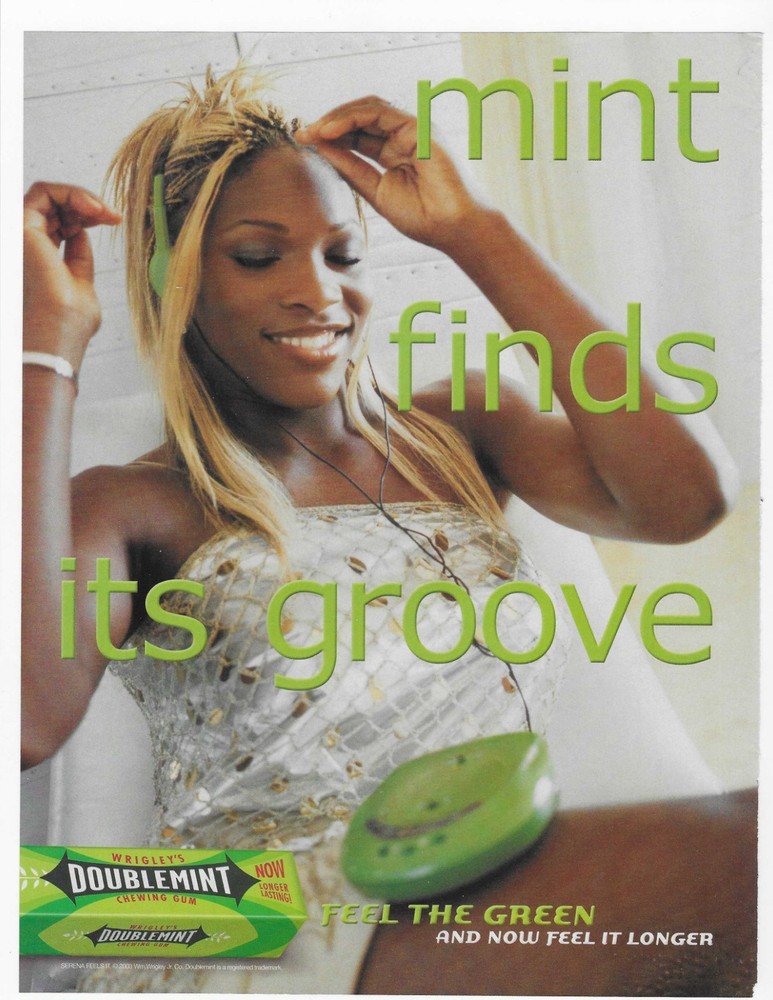 TENNIS SERENA WILLIAMS WRIGLEY'S DOUBLE MINT ORIGINAL PRINT AD