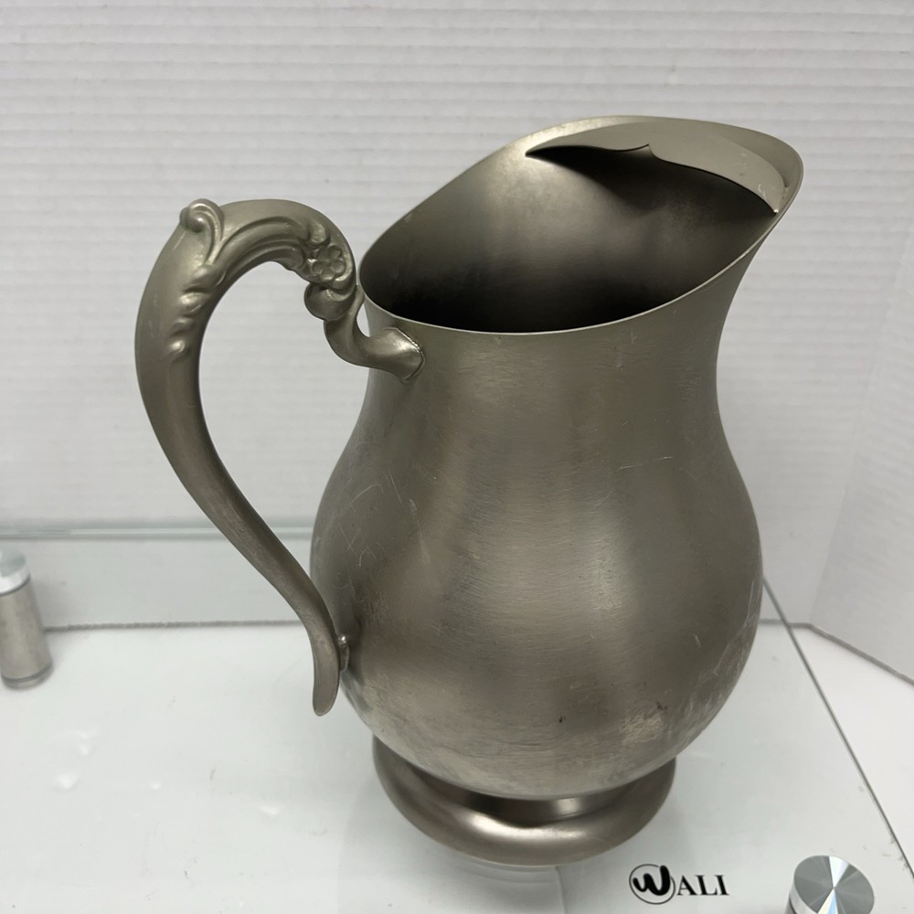 VINTAGE FB Rogers Plated Water Pitcher Ice Shield Footed