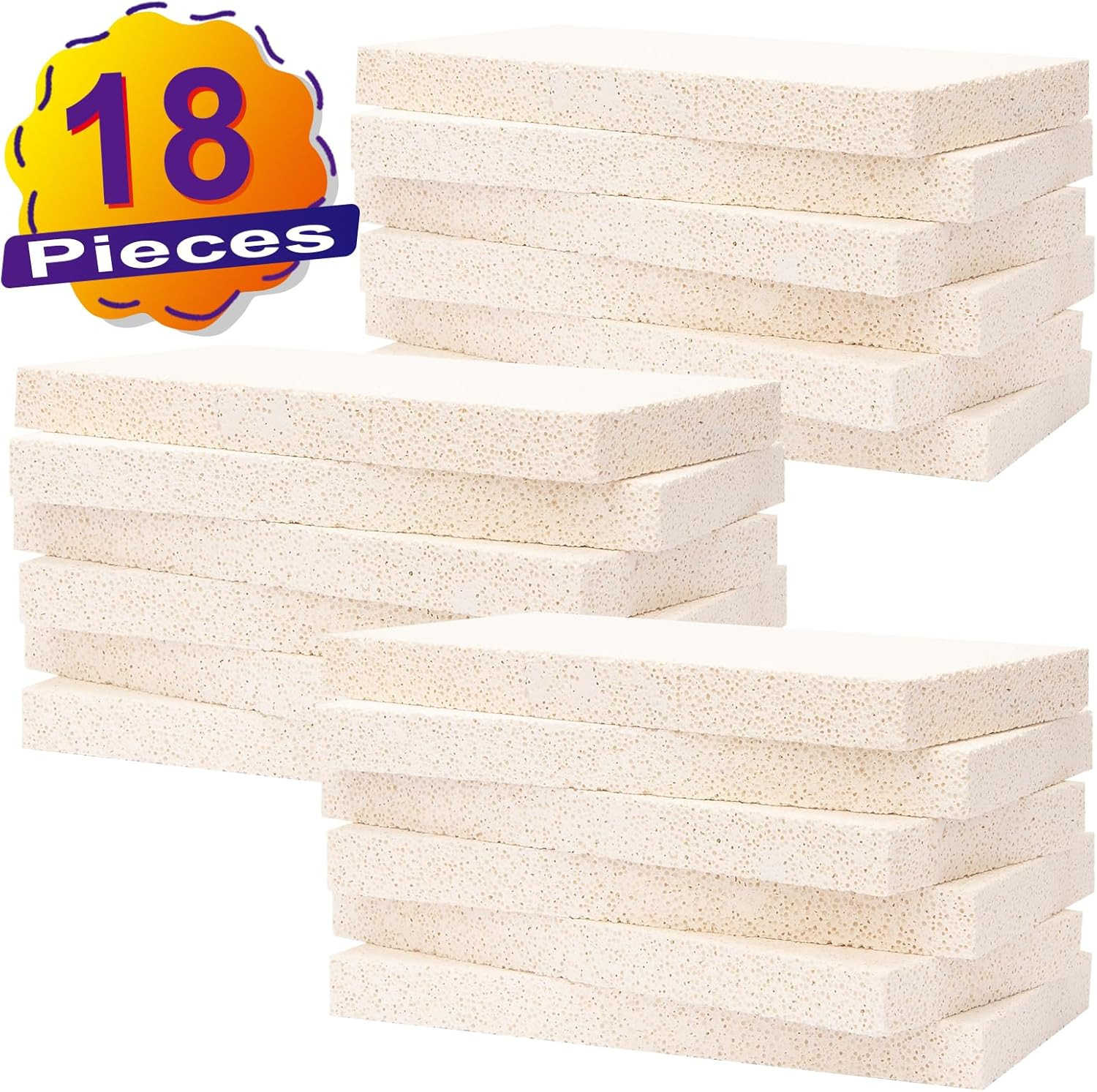 18 Pieces Insulating Fire Brick for Ovens, Kilns, Blacksmith, Fireplaces, Forges