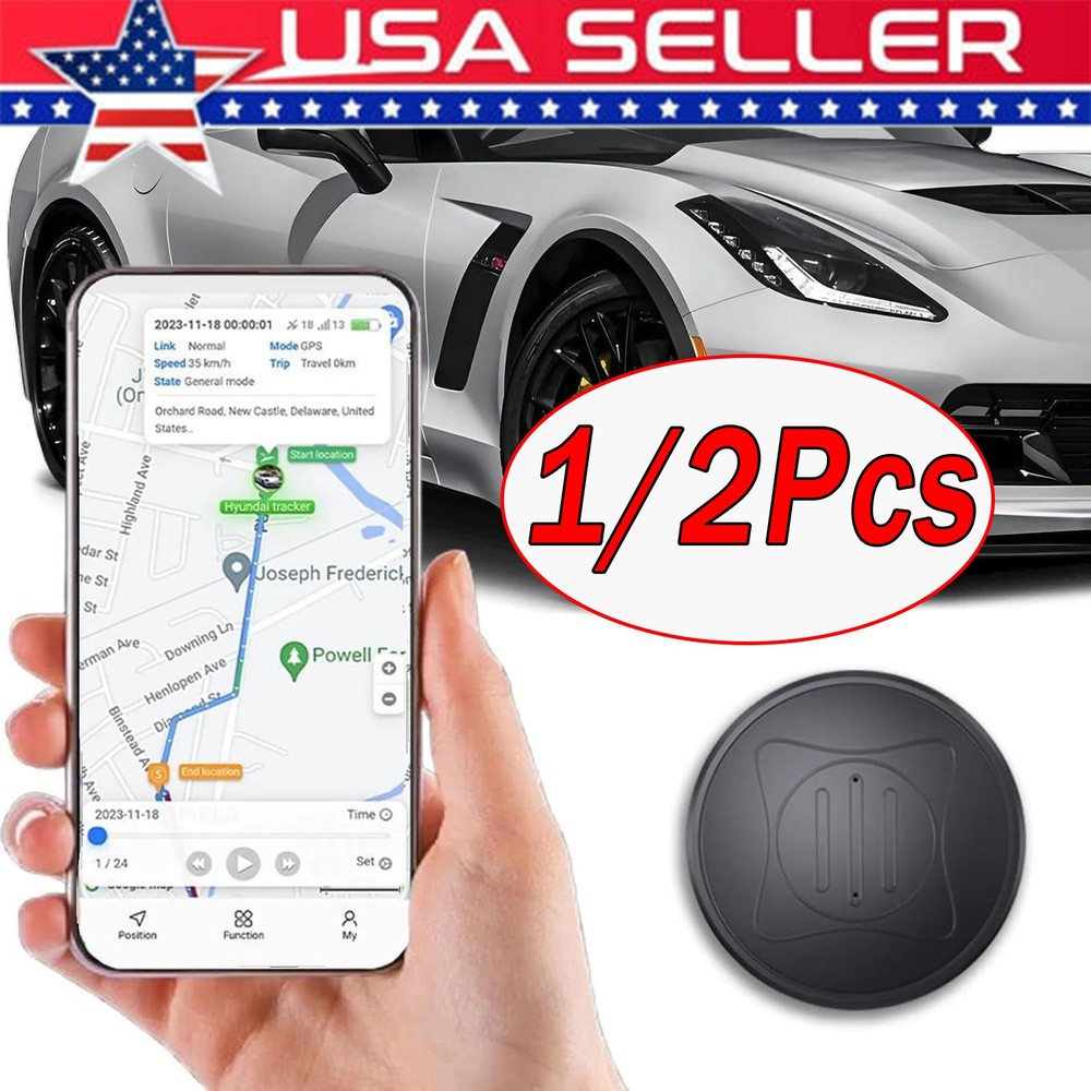 2Pcs Mini Car GPS Tracker Universal Magnetic Vehicle Tracking Device Wireless US