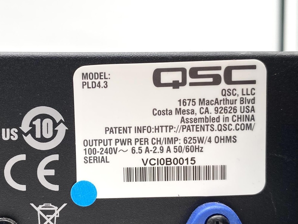 QSC PLD4.3 4-CH 2500W DSP PROCESSING POWER AMPLIFIER