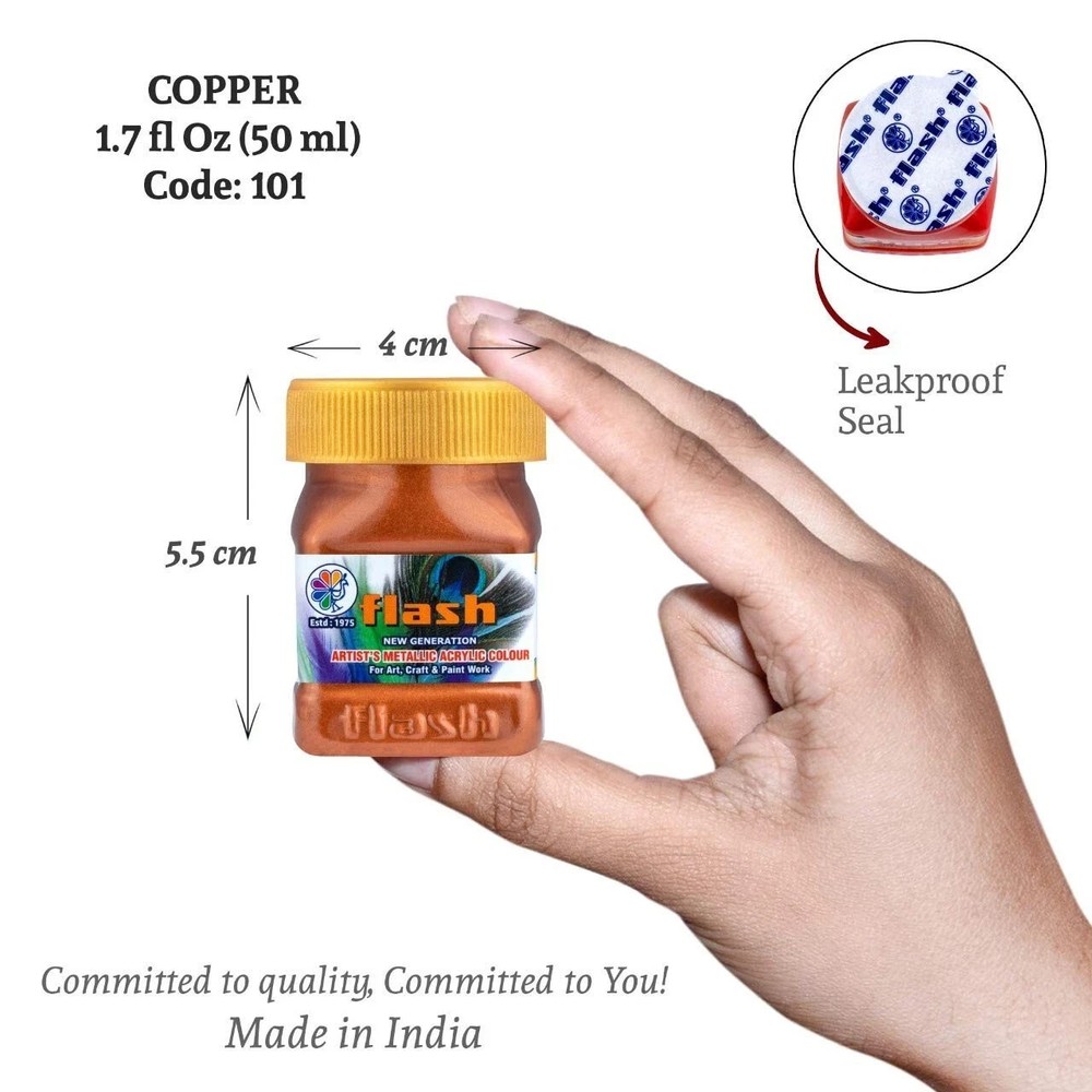 # Flash Premium Solid Metallic Acrylic Colour Set | 12 Color Set | 50 ml
