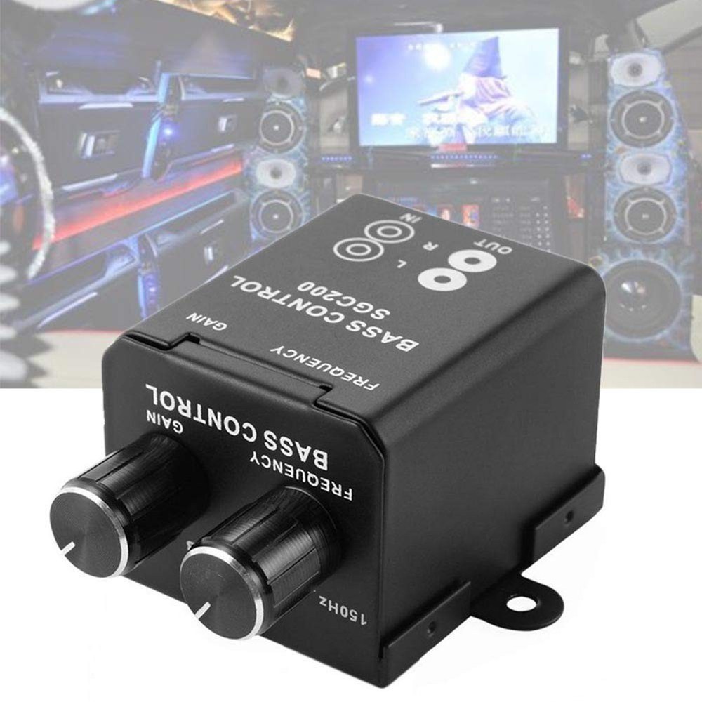 Universal Car Bass Controller with Adjustable Gain for Enhanced Audio Experience
