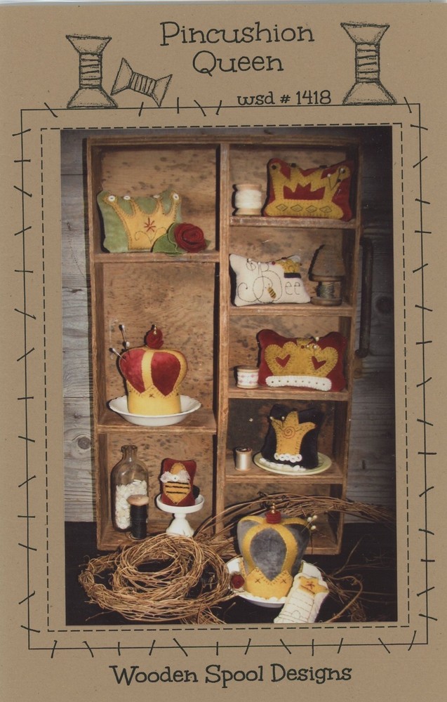 Wooden Spool Designs Pncushion Queen Wool Embroidery Pattern