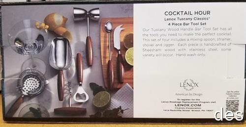 Lenox TUSCANY CLASSICS 4 Piece BAR TOOL SET ~ NIB