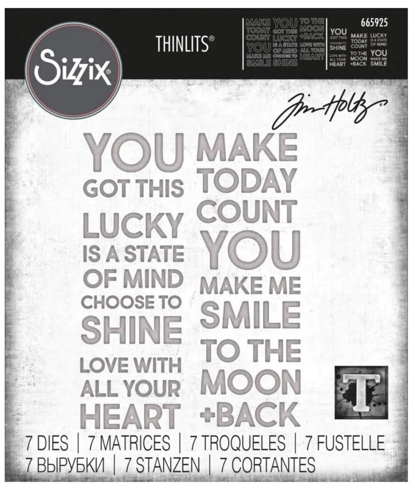 Bold Text #2 Sizzix Thinlits Thin Metal Die Set Tim Holtz 665925 NEW!