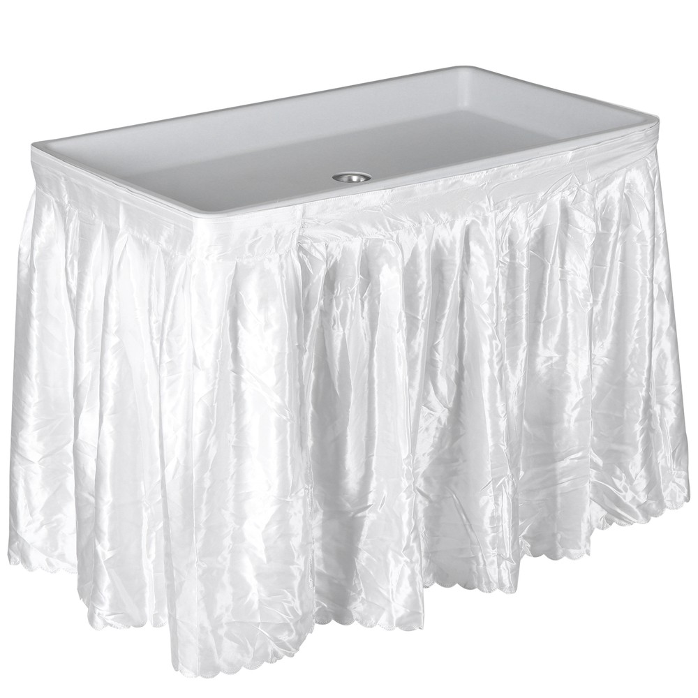 Foldable Party Ice Bin Table with Edge & Skirt Portable Folding Tailgating Table