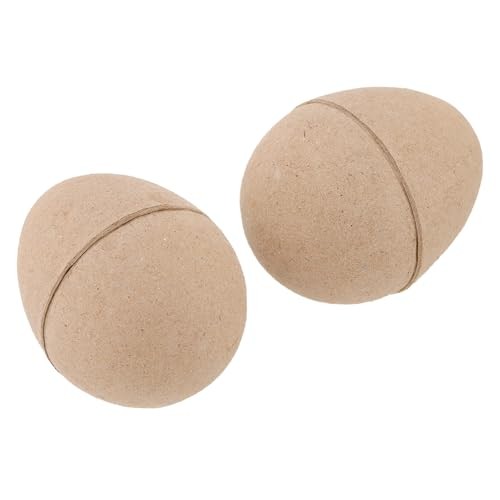 TAICHEUT 50 PCS Brown Paper Mache Easter Eggs, 3 Inch Paintable Easter Eggs,