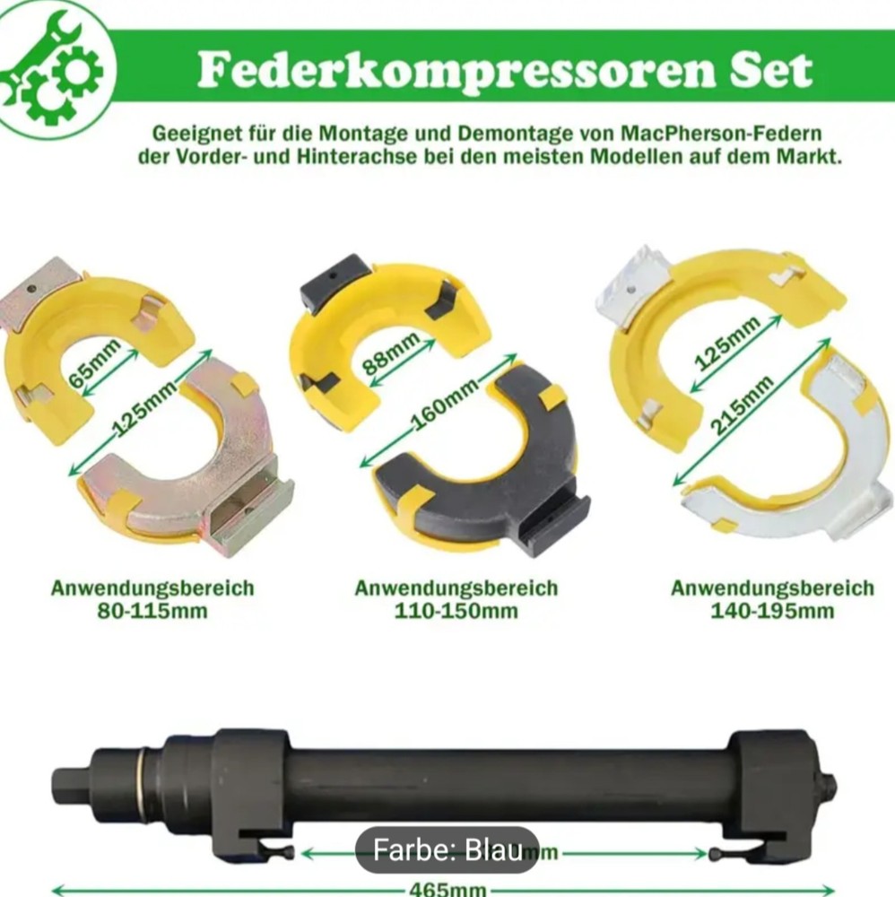 Professional spring compressor Mc Pherson strut system tuning lowering car tool