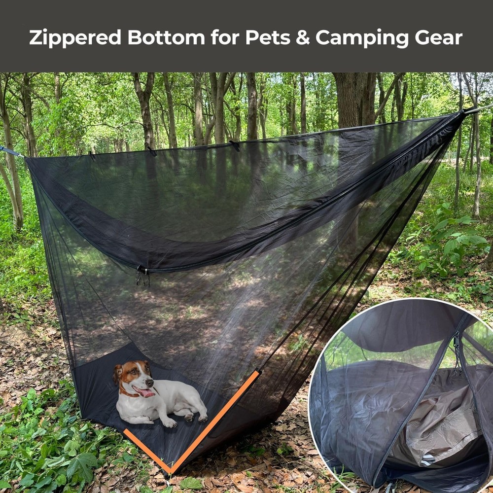 onewind Hammock Mosquito Net, Camping Bug Net with Black - With Floor