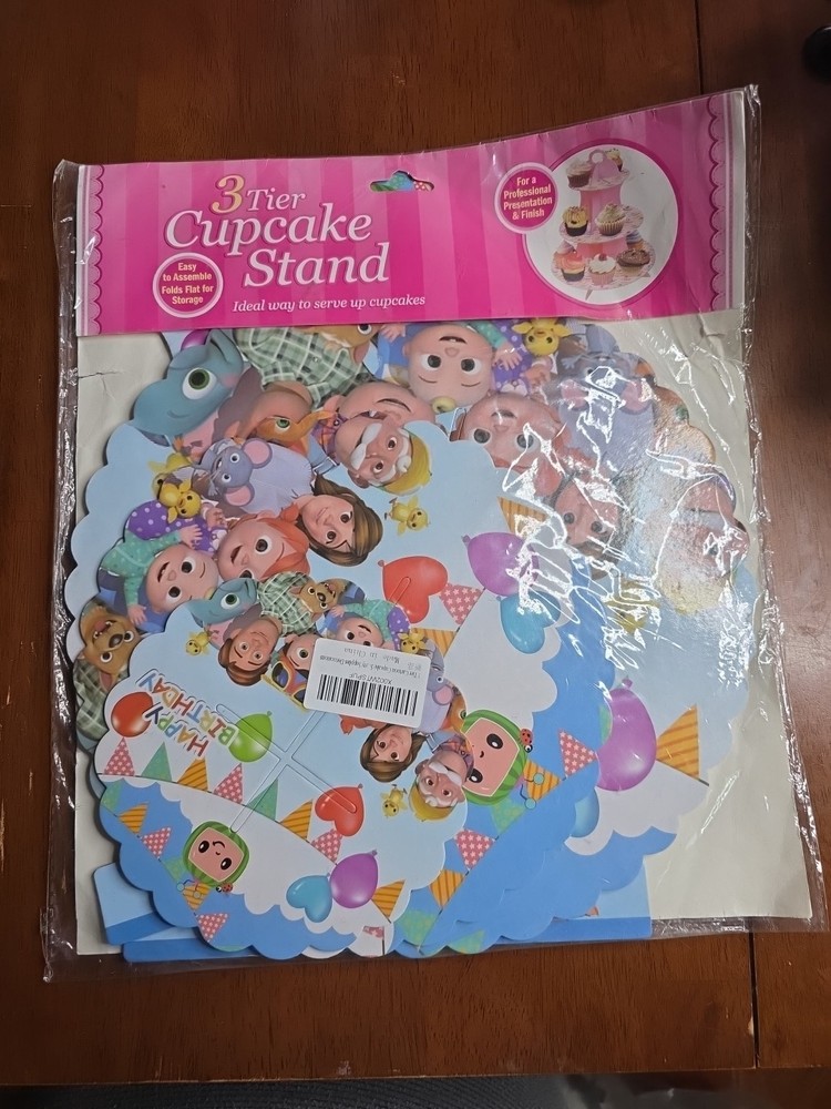 3 Tier Cocomelon cupcake stand PT9
