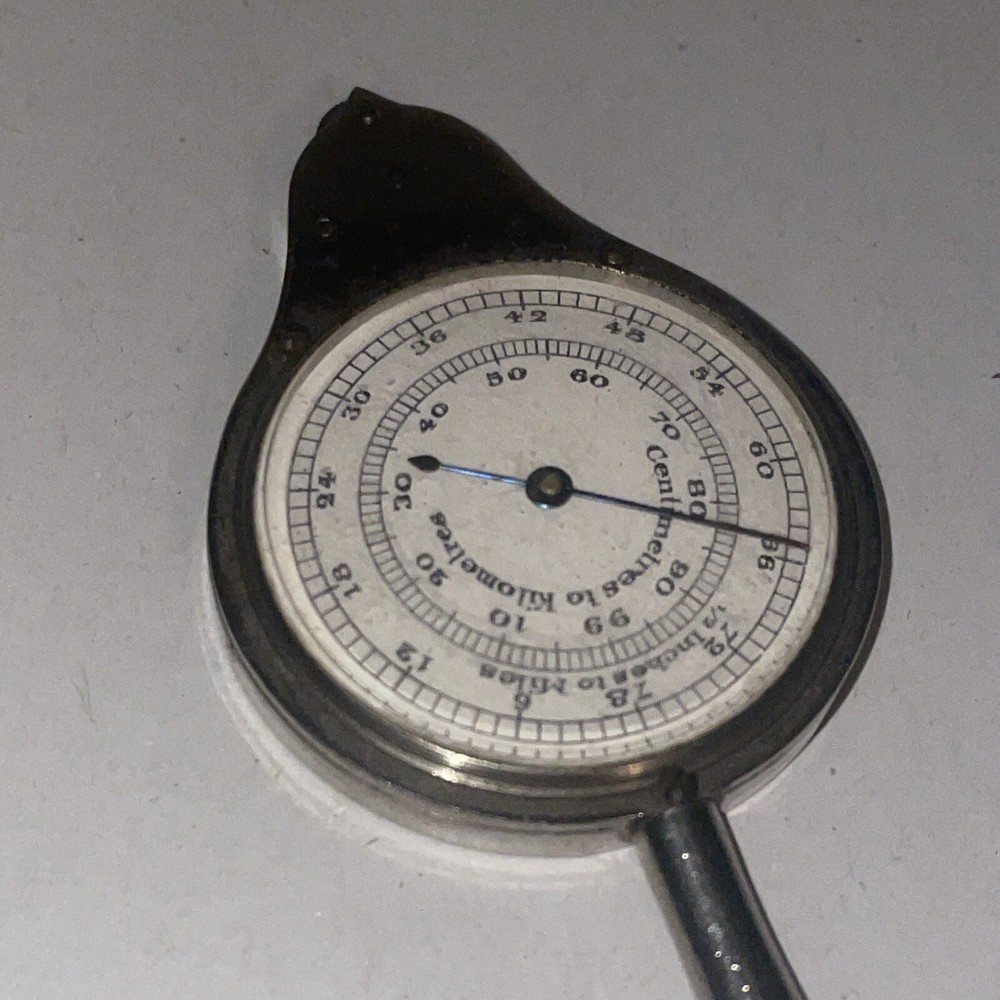 Mid Century Mechanical Map Measure Drafting Instrument Curvimeter Opisometer X2