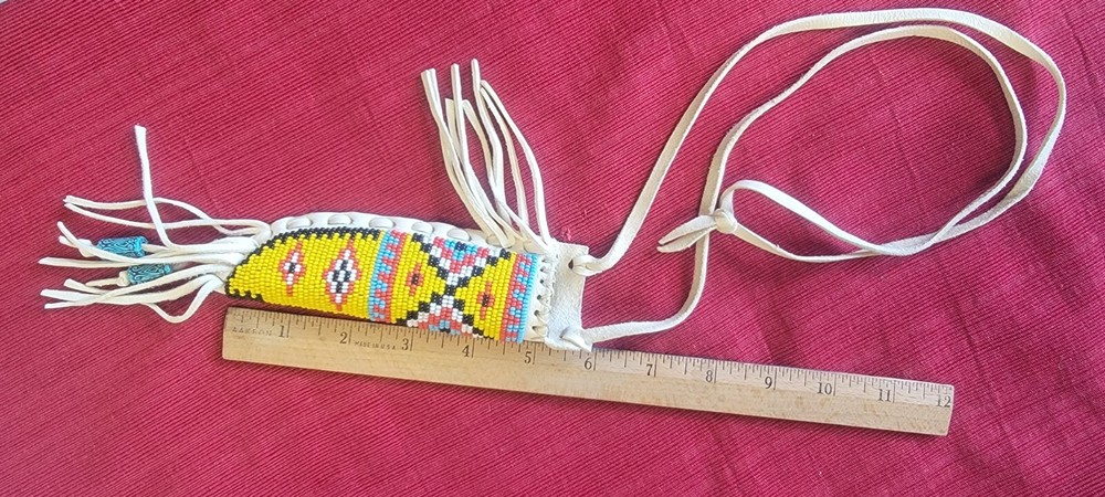 HANDMADE BEADED PATCH KNIFE SHEATH / HOLDER