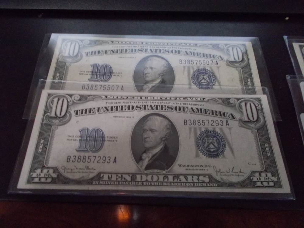 1934 $10 TEN DOLLARS SILVER CERTIFICATE CURRENCY NOTE GEM UNCIRCULATED